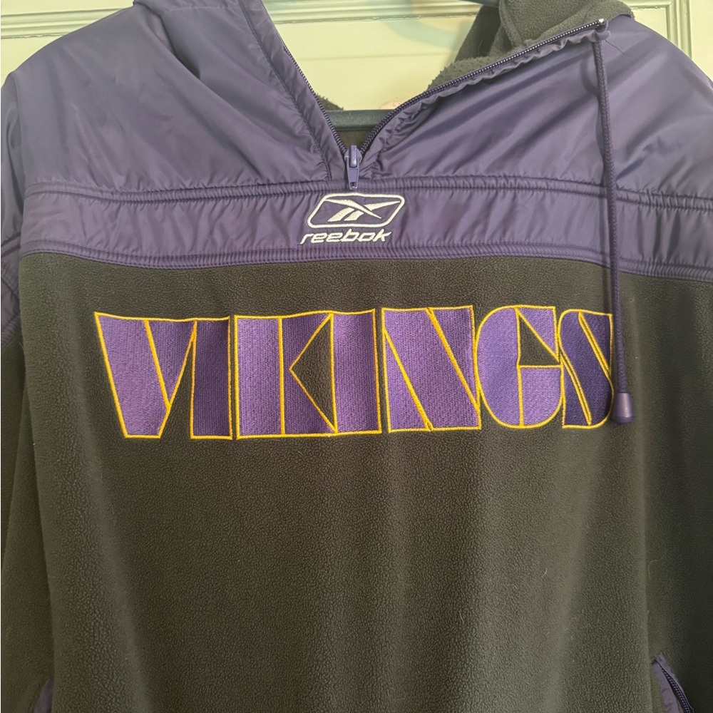 Reebok Vikings Pullover Jacket - Purple and Black